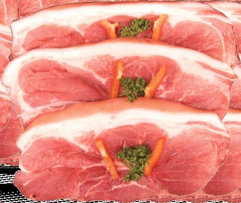 Aus der Schweinehüfte geschnitten herzhaft. Schweineschulter mit Knochen und Schwarte nicht, natur.