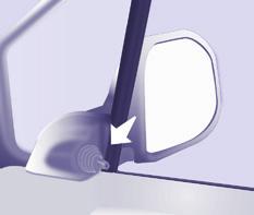 Rückspiegel und Fenster 111 AuSSenspiegel Einstellung der manuellen Außenspiegel Verstellen Sie den Spiegel mit dem Einstellhebel in vier Richtungen.
