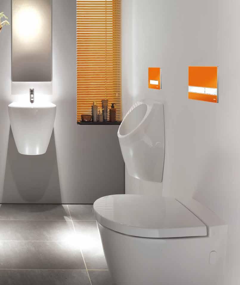 WC- und Urinal-Betätigungsplatten Die neuen JOMO-Urinal-Betätigungsplatten ergänzen die Designserie EXCLUSIVE und sind ebenso in
