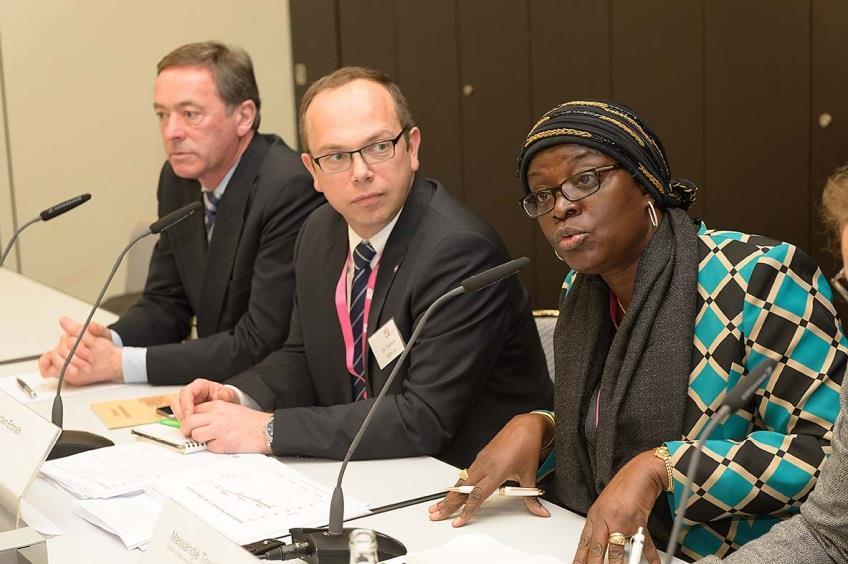 Veranstaltung standen Massandje Touré-Litse, Generaldirektorin des nationalen Rates für Kakao und