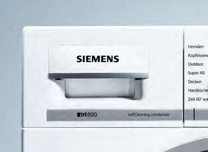 Das ist wahre Programm vielfalt, schalten Sie ruhig mal um: Siemens-Kondensations trockner. Besonders schnelles Trocknen.