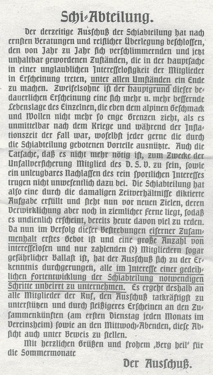 gen der Bitte der Sektion um einen Vertrag über unsere Alm hatte Schönauer jedoch einen mit der Reichswehr, zu der weiterhin ein gutes Verhältnis bestand, auf zwanzig Jahre abgeschlossen.