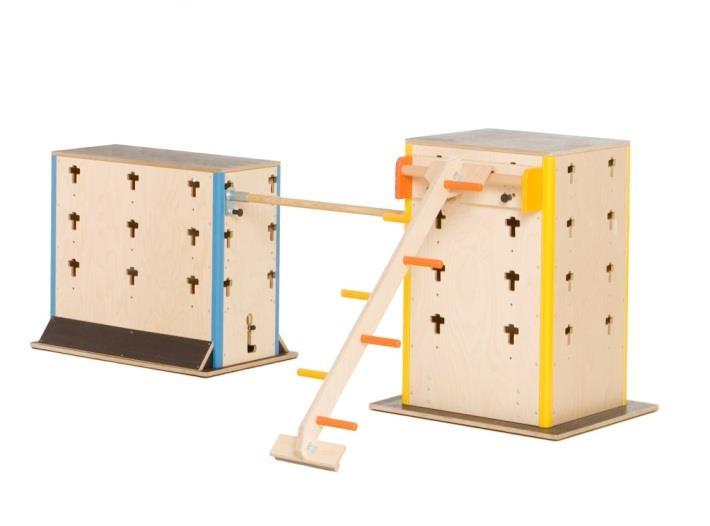 Aufbauvarianten (ll/iv) Cube klein Wall groß Halbleiter Stange Multiadapter Variante 3 Bewegungsmöglichkeiten: Klettern an Halbleiter