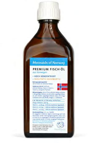 Produktinformation Mermaids of Norway Fischöl Inhalt: 250 ml Preis: 29,90 Euro im Online-Shop (www.mermaids-of-norway.