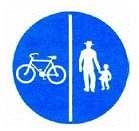und zwar ein Zeichen nach a) einen für Fußgänger und Radfahrer