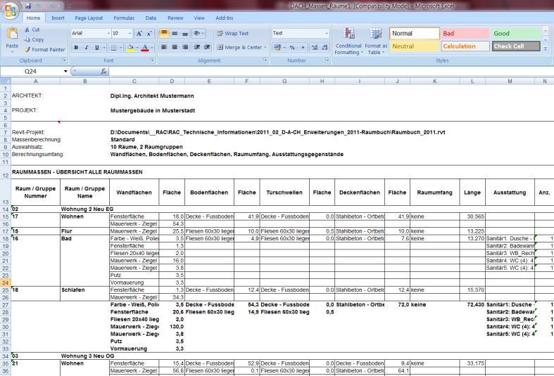 Ausgabe der Daten Ausgabe nach Excel Klicken Sie auf Exportieren, um die Massenermittlung zu generieren.