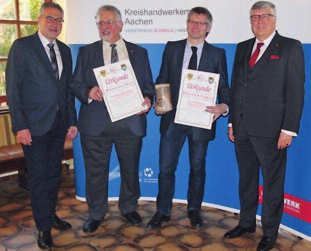 SEITE 12 Besondere Verdienste Kreisbrandmeister Bernd Hollands (2.v.r.) ist beim Silvesterempfang der Kreishandwerkerschaft Aachen für seine besonderen Verdienste ums Handwerk ausgezeichnet worden.