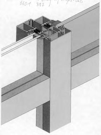 PFOSTEN-RIEGEL-KONSTRUKTIONEN Konstruktionsbeschreibung Pfosten-Riegel Konstruktionen bestehen aus drei Komponenten: Pfostenprofile (vertikal) Riegelprofile (horizontal) Ausfachungen Die Pfosten- und