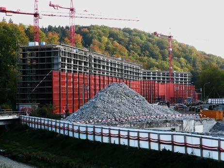 Wohnen Neubau Sihlbogen Zürich-Leimbach Holzbauweise auf 7 Geschosse Graue Energie 105 MJ/m 2 a. (Graue)Treibhausgasemissionen 7.2 kg/m 2 Gebäudehüllzahl 0.85.
