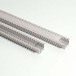 Profile CLB1 Profilo in alluminio per installazione incassata di strip LED Coveline. Disponibile in finitura alluminio anodizzato o bianca.