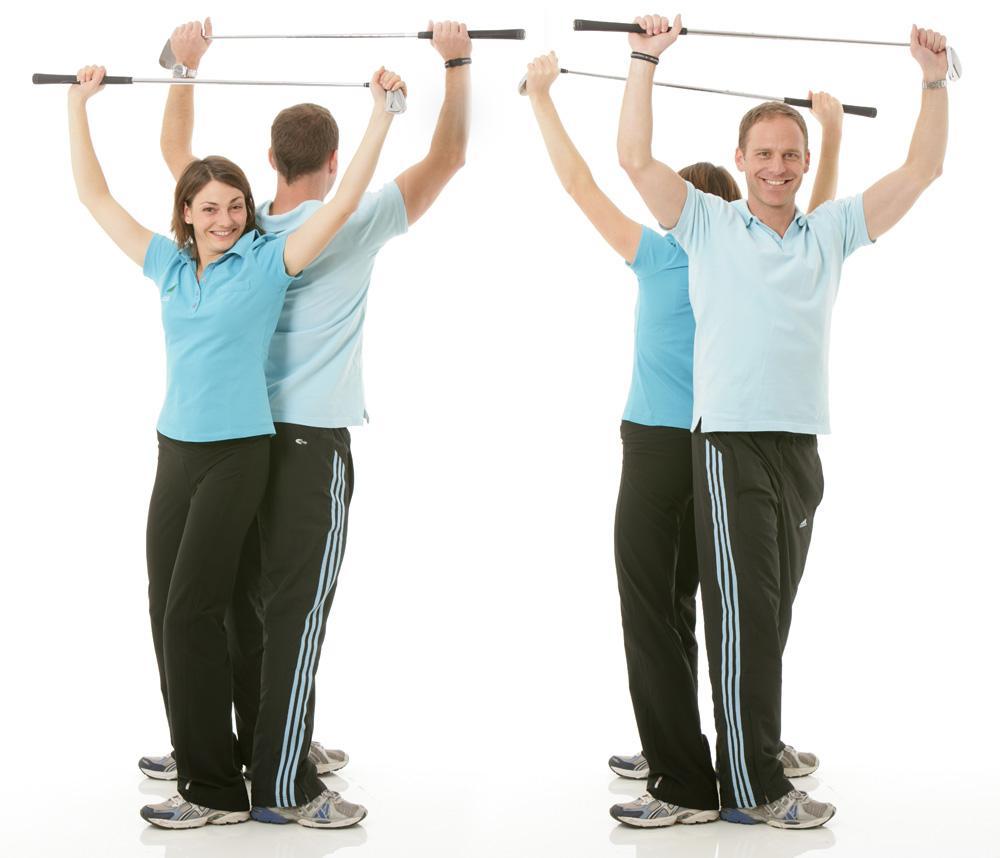 Twist Mobilität für den ganzen Rücken einschließlich Schultern Man kann die Übung auch alleine machen!