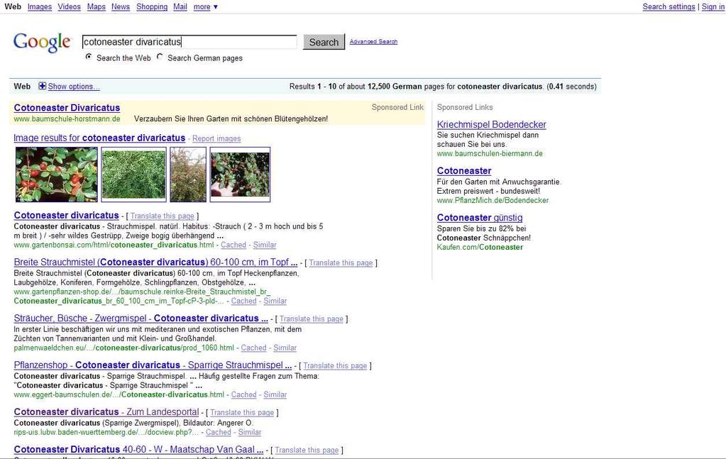 [ Bildschirmfoto: ] IQF 3: BioWebSearch vs. Google www.vifabio.