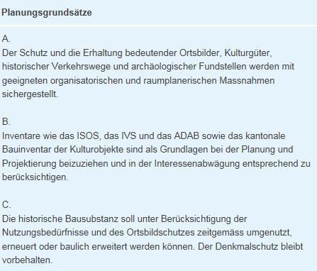 Richtplan Kanton Aargau Frühzeitiger und stufengerechter Einbezug des ISOS Kantonale