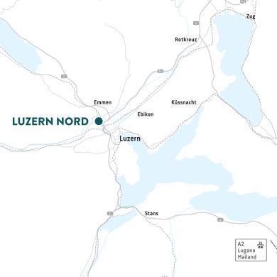 Der Standort liegt an einem zentralen Verkehrsknoten auf der Verbindungslinie Luzern-Zug-Zürich mit direkten Verbindungen in alle Richtungen.