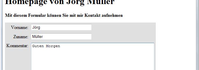 Müller</H1> <p><b>mit diesem Formular können Sie mit mir Kontakt aufnehmen </b></p> <form action="http://de.selfhtml.org/cgi-bin/comments.