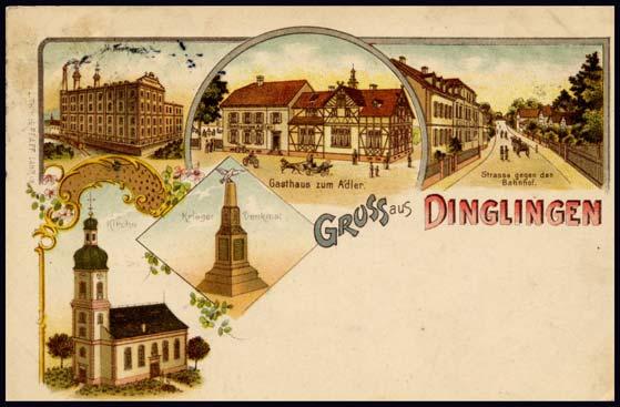 Die Post und Eisenbahnexpedition Dinglingen ca. 1845 Postgeschichte Simon nimmt als Eröffnungsdatum einer Poststation in Dinglingen das Jahr 1803 an.