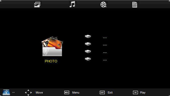 USB 2.0 9.2. Fotos Wenn Sie einen Ordner angelegt haben, dann wählen Sie bitte den Ordner aus. Wenn Sie keine Ordner angelegt haben, dann werden Ihnen automatisch die JPEG- und BMP- Dateien angezeigt.