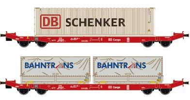 Passende Loks zu den Wagen sind z.b. die BR189, Vectron oder Class 66/77. H23760 Sgkkms 698 DB/DB Cargo mit Wechselbehältern und 40 Container 2er Set Ep.