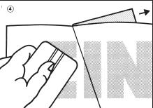 Die einzelnen Folienbuchstaben hochklappen(180 ) und das Schutzpapier flach abziehen.