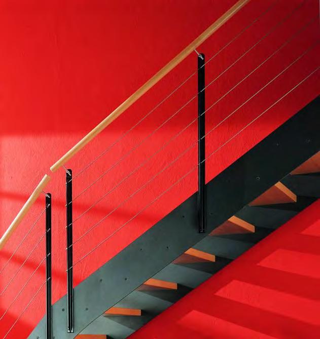 LOFT die Ästhetik des industriellen Designs»Loft«ist eine Treppe, deren klare Form sich aus der Konstruktion entwickelt: Stahl, Holz und