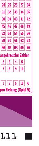 Der Spielschein So funktioniert KENO Festlegung KENO-Typ: Zuerst bestimmt man den KENO-Typ, also die Anzahl der Zahlen, die getippt werden soll.