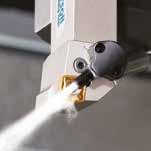 Produktübersicht Drehhalter Bei Drehbearbeitungen leitet das neue Werkzeughaltersystem T-Burst von Ingersoll unter Hochdruck Kühlschmiermittel direkt zur Schneidkante.