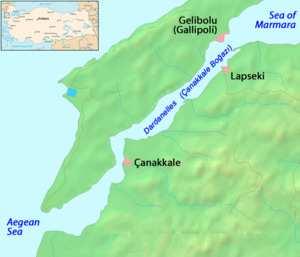 Gallipoli (Balkan) Karte der Dardanellen Die Dardanellen (griechisch αρδανέλλια Dardanellia - türkisch Çanakkale boğazı) sind