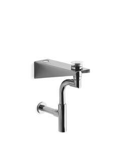 GOTO Goto Bicchiere. Piano di appoggio per lavabo dalla forma essenziale realizzato con staffe in acciaio che consentono un solido fissaggio a muro. EN~ FR~ Glass.