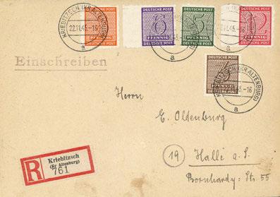 R-Karte von Weimar (Adresse teils geschwärzt), farbsign. Jasch BPP. 113by,115cy u.a. 6 ca.690,- 50,- 8987 24 Pfg., tadellos postfr., sign. Ströh BPP.