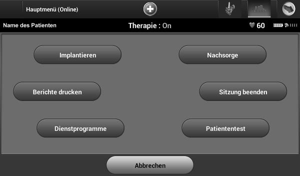 34 Erstellung der Patientendatei Q-TECH PROGRAMMIERGERÄT: BETRIEB Diese Datei enthält Referenzinformationen für den Patienten. So erstellen Sie die Patientendatei: 1.