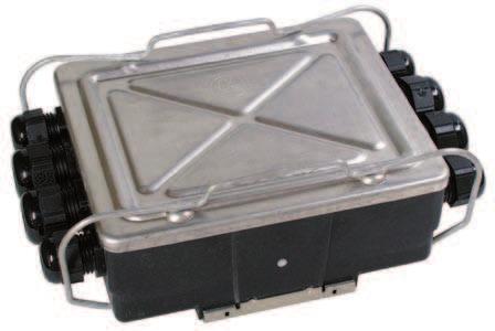 Kabelverbindungsdose wiring connection box für Mantelkabel (Wellrohranschluss möglich) ADR/GGVSE-tauglich Ausführung: wassergeschütztes Kunststoffgehäuse mit ausbrechbarem Wasserlabyrinth, IP 65