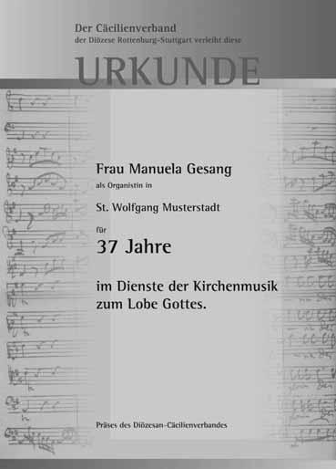 16 Kirchenmusikalische Mitteilungen November 2006 Alle Dekanatskirchenmusiker werden den Chorleitern, Chorvorständen und Organisten (es sind auch einige Chorwerke mit Orgelbegleitung vorgesehen!