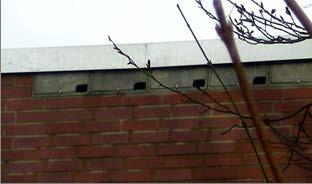 Nistmöglichkeiten für Vögel Beschreibung Beispiel am Gebäude Beispiel Hersteller Bewohner Nistkästen zum Einbau in Wärmeverbund-Systeme Einbau in die Wärmedämmung: Bei diesen
