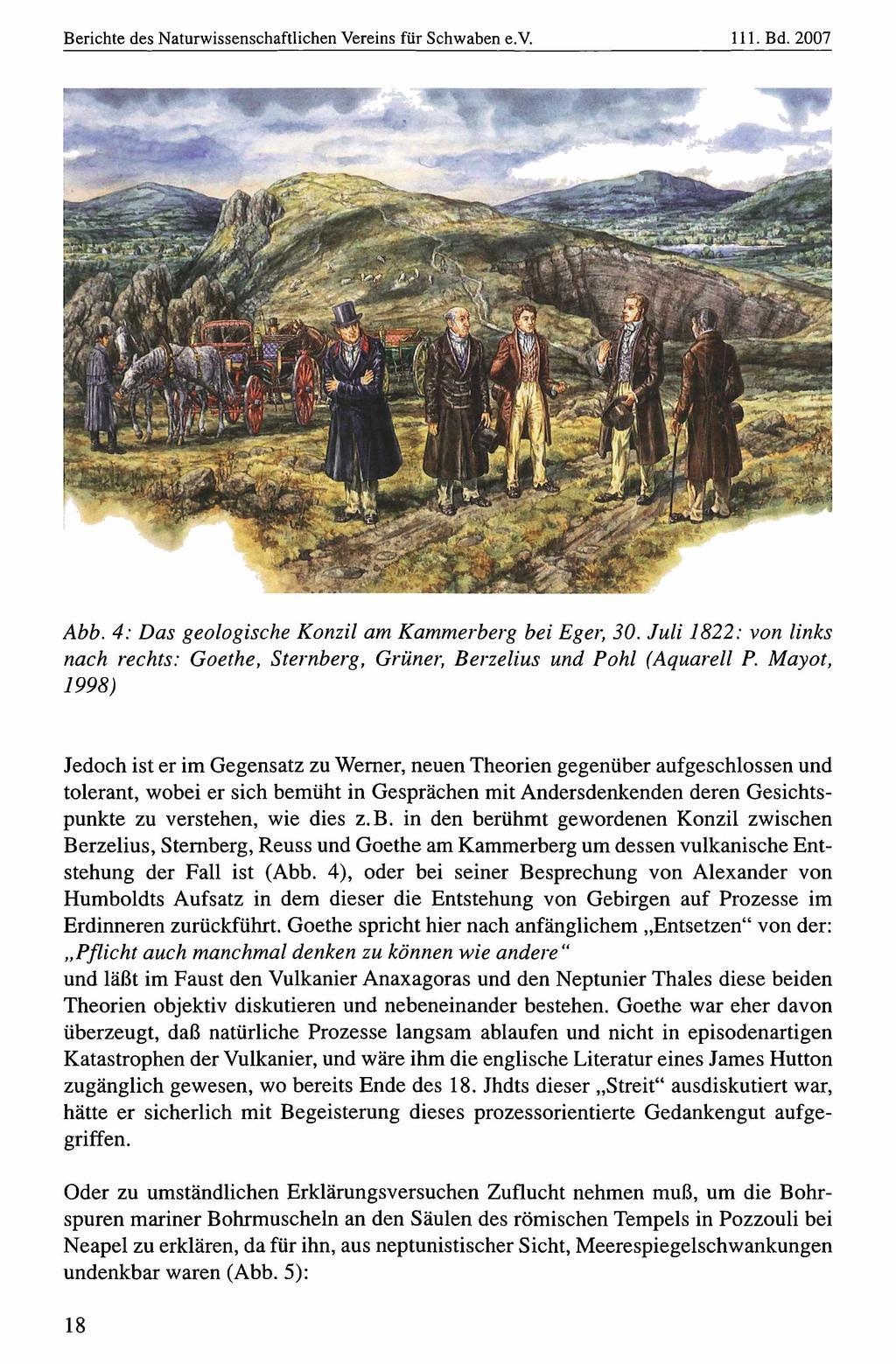 Berichte des Naturwissenschaftlichen Vereins für Schwaben e.v. 111. Bd. 2007 Abb. 4: Das geologische Konzil am Kammerberg bei Eger, 30.