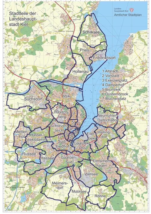 Einleitung Die kleinräumigen Bevölkerungszahlen gehören zu den am häufigsten nachgefragten statistischen Daten in der Landeshauptstadt Kiel.