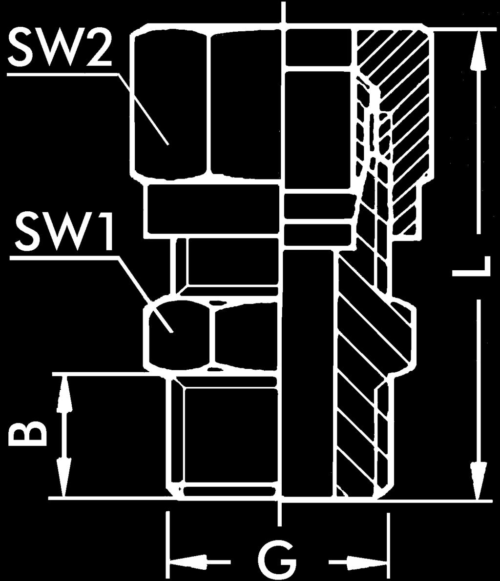 Serie Schneidringverschraubungen - Messing und verschraubung für rohre, Kupferrohre und Polyamidschläuche Gerade Einschraubverschraubung - zylindrisch B L SW1 SW2 05015009 C-GE-4-1/8-MSv G1/8 4 6