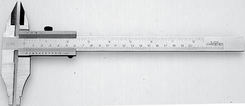 902 2,50 Präzisions-Werkstatt-Messschieber DIN 862 rostfreier Stahl, mit Messerspitzen, Ableseteile matt verchromt - Nonius 1/20 mm + 1/128" Messber.
