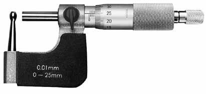 504 85,00 Rohrwanddicken- Messschrauben Ausführung A - Messbereich 0-25 mm - Messung von Innendurchmesser ab 1,8; 4,7 oder 7,5 mm - mit beiderseitiger HM-Messfläche - Bügel