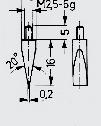 Werksnorm - Aufnahme 8 H6 - Abmaße: A + B = 127 mm, F = 18 mm, G = 22 mm, H = 57 mm