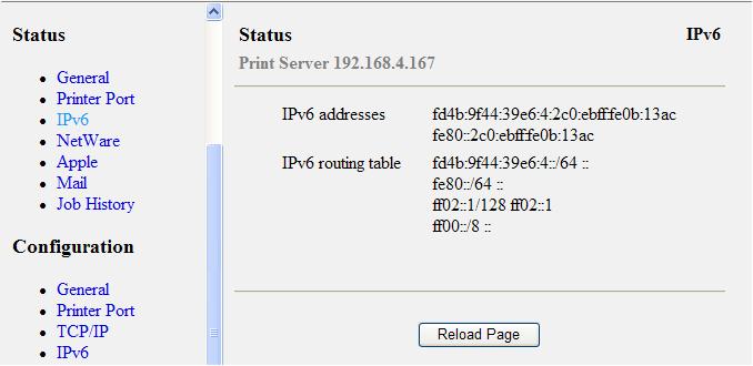 Manual Assignment of IP Addresses You can assign a unicast address to the print server manually. Proceed as follows: 1. Start the Print Server Homepage. 2. Select Configuration - IPv6. 3. Tick IPv6.