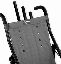 Die robust, extra verstärkt, gepolsterte Sitz- und Rückenbespannung ist mit Taschen ausgestattet, in denen sich herausnehmbare ABS-Verstärkungen