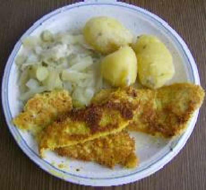 wurden dies mit je 2 Scheiben Limburger belegt + eingerollt, + neben der Fischrolle gelegt.