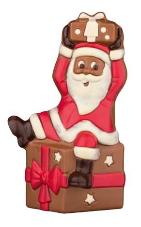NEU NEW Weihnachtsmann auf Geschenk 300 g Santa Claus on Present