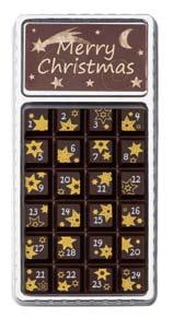 WEIHNACHTEN/CHRISTMAS Geschenkpackung Adventskalender Sterne Vollmilch 30 g Gift box Advent Calendar Stars milk 30 g Art.-Nr. 65324 Einheit/unit : 16 St./pcs.