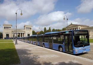 Verkehr 17. August Die SWM nehmen 17 fabrikneue Omnibusse für den Linienverkehr ihrer Verkehrstochter MVG in Betrieb.
