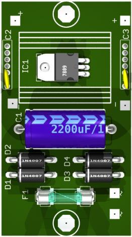 9V-Leiterplatte Circuit imprimé 9V Anschluss Digitalanzeige /
