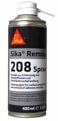 Sika Remover-208 REINIGER FÜR NICHT AUSGEHÄRTETE Sikaflex PRODUKTE UND SONSTIGE VERSCHMUTZUNGEN BESCHREIBUNG UND ANWENDUNGSBEREICH Sika Remover-208 ist ein lösemittelbasiertes, vielseitig