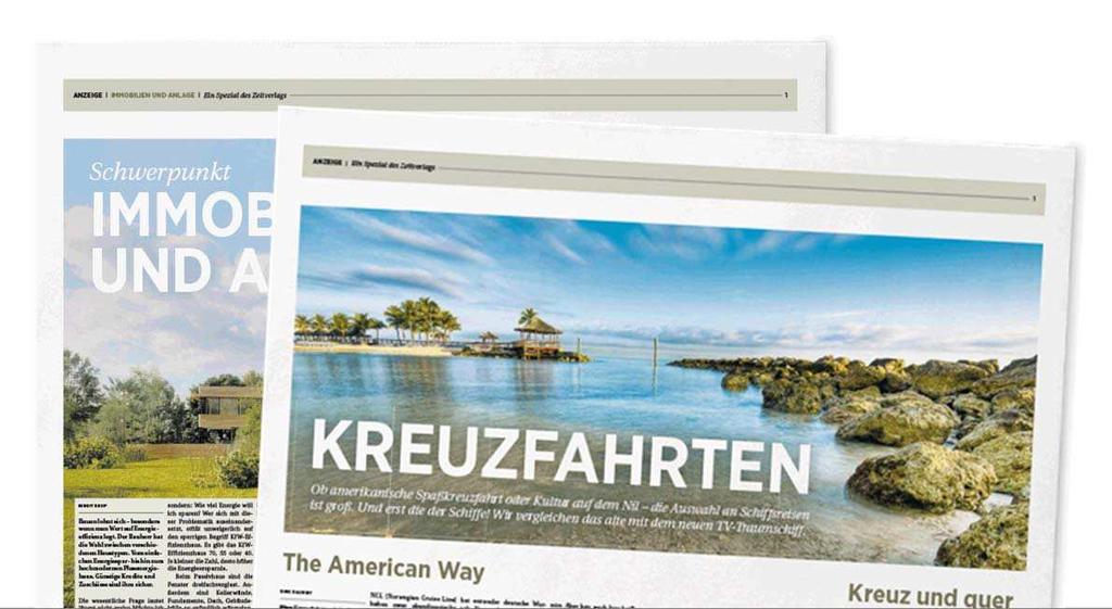 KURZ VORGESTELLT: SONDERVERÖFFENTLICHUNGEN Die Sonderveröffentlichungen in der ZEIT sind die perfekte Ergänzung zu den feststehenden Ressorts in Deutschlands führender Wochenzeitung.