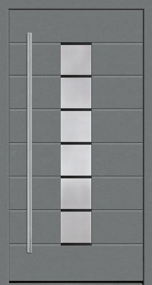 Verbundsicherheitsglas (VSG) außen für Haustürmodell und Seitenteile Türmodell (2¹¹) nuten außen Glas: R-0913 mattiert mit klaren