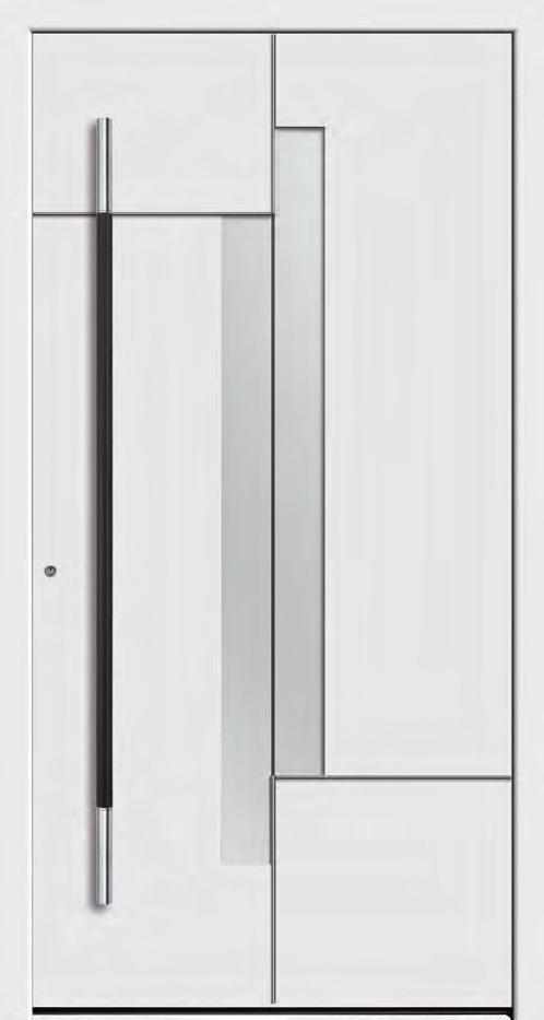 TreND T3-111-02 1 1 Türmodell (262) erhabene Edelstahl-Lisenen außen, nuten innen Farbe: Weiß RAL